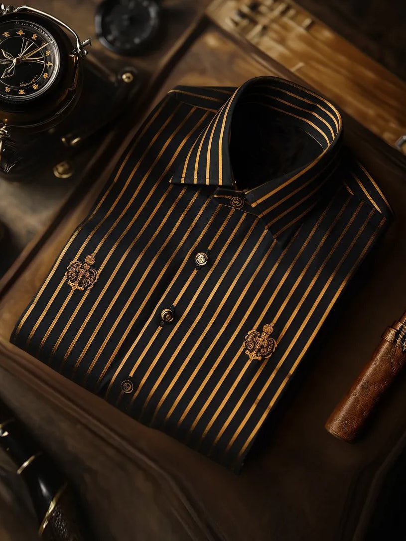 Camisa seda de lujo ejecutivo de manga larga para hombre