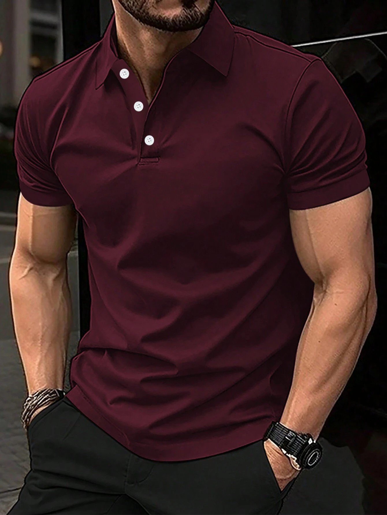Camisa polo casual para hombre
