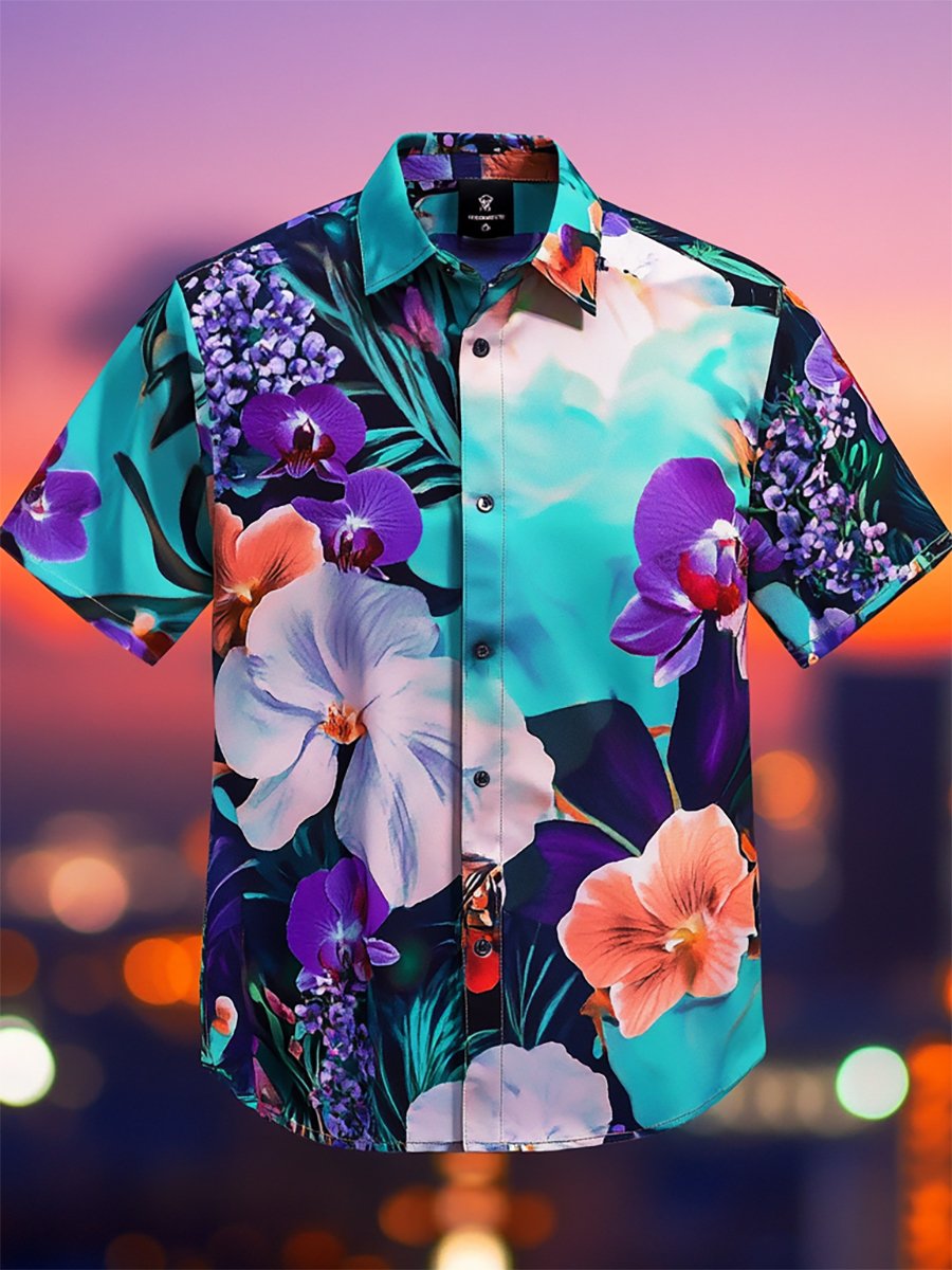 Camisa Resort casual floral Art de manga corta para hombre