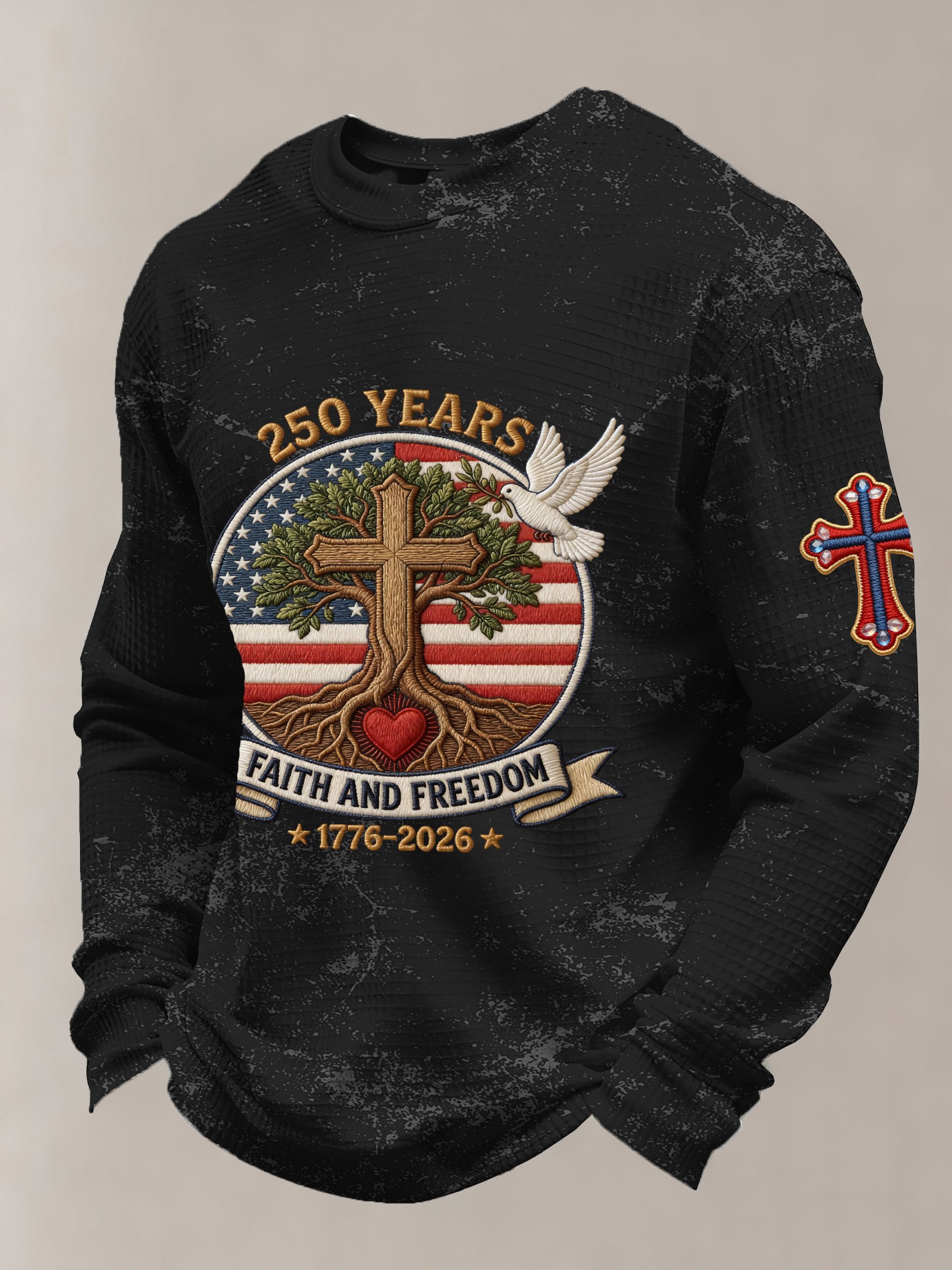 Vintage American Flag estampado Top para hombre