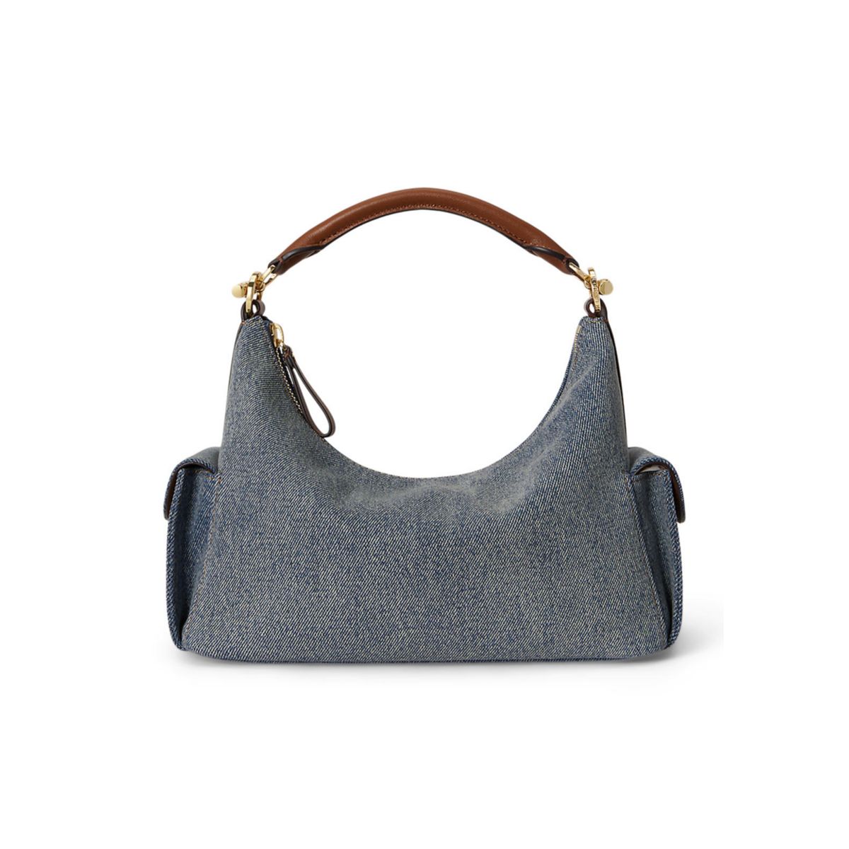 Washed Denim Small Blaike Shoulder Bag - 4