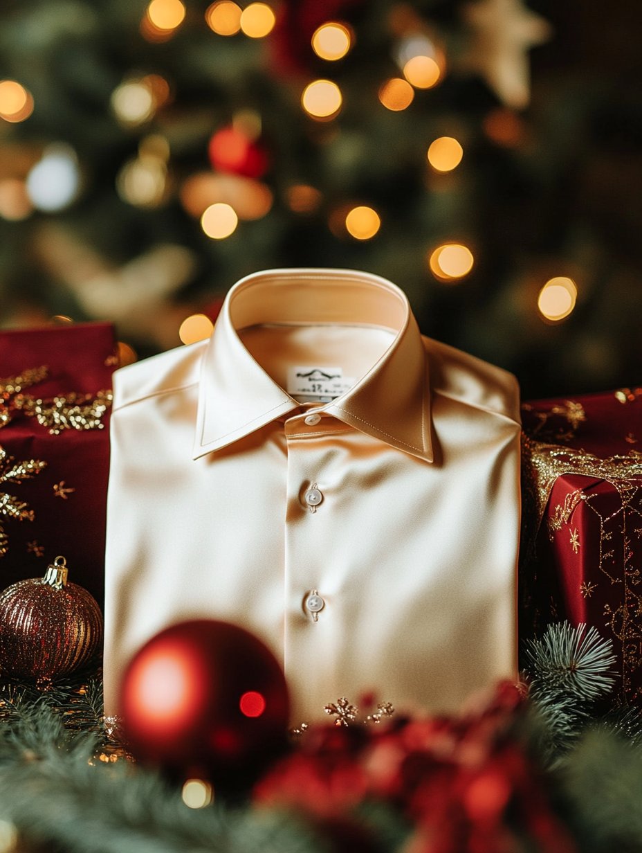 Camisa de lujo seda ejecutivo clásico de manga larga para hombre