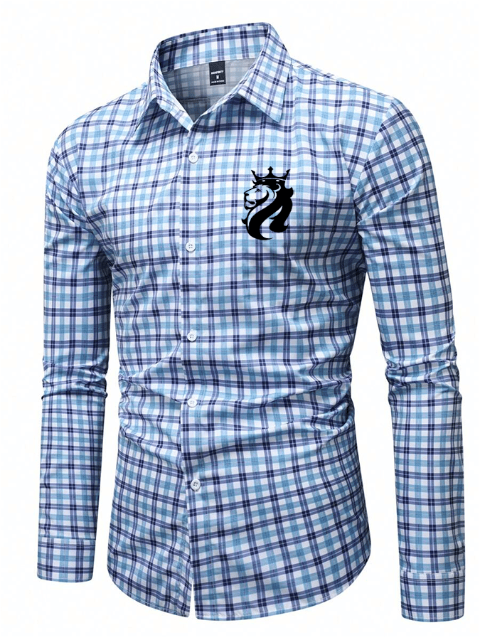 Camisa a cuadros ejecutivo casual para hombre