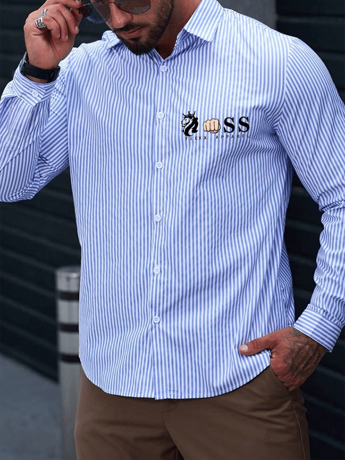 Camisa a rayas ejecutivo casual para hombre
