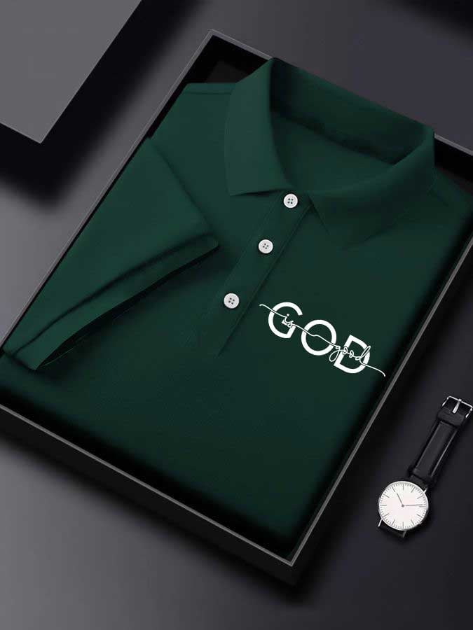 Camisa polo Faith in God estampado para hombre