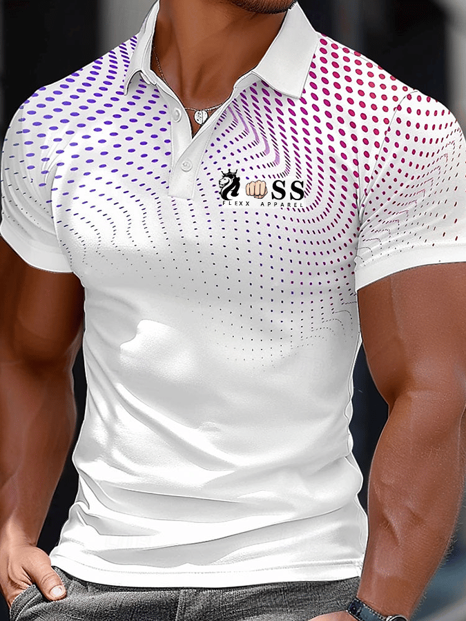 Camisa polo elegantee Letter estampado casual para hombre