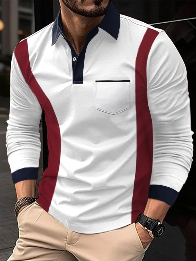 Camisa polo Contrast casual para hombre