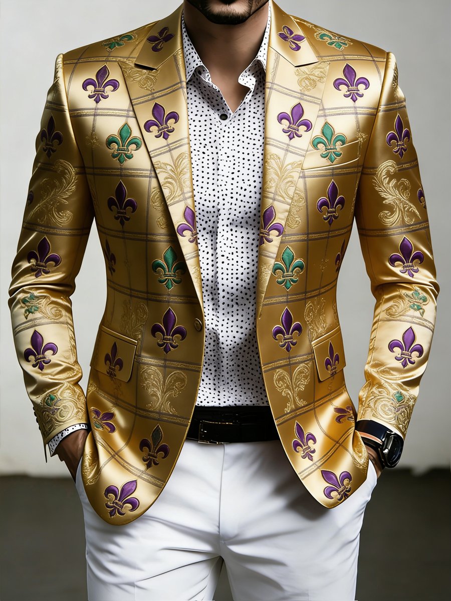 Chaqueta de lujo Carnival Lily estampado Suit para hombre