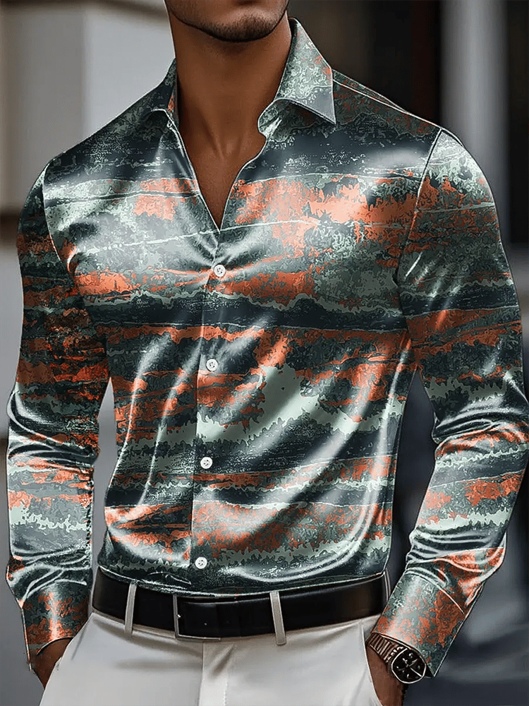 Camisa vintage de manga larga para hombre