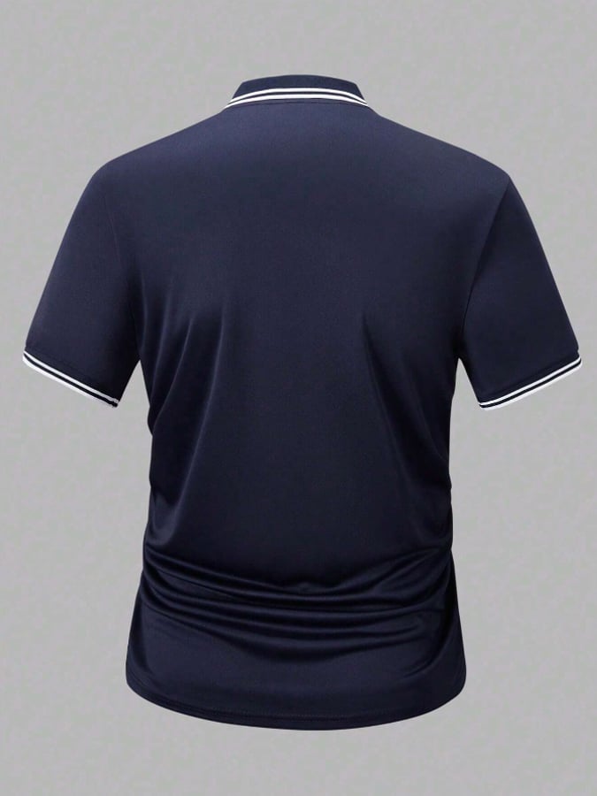 Camisa polo clásico a cuadros en bloques de color casual ejecutivo de moda para hombre