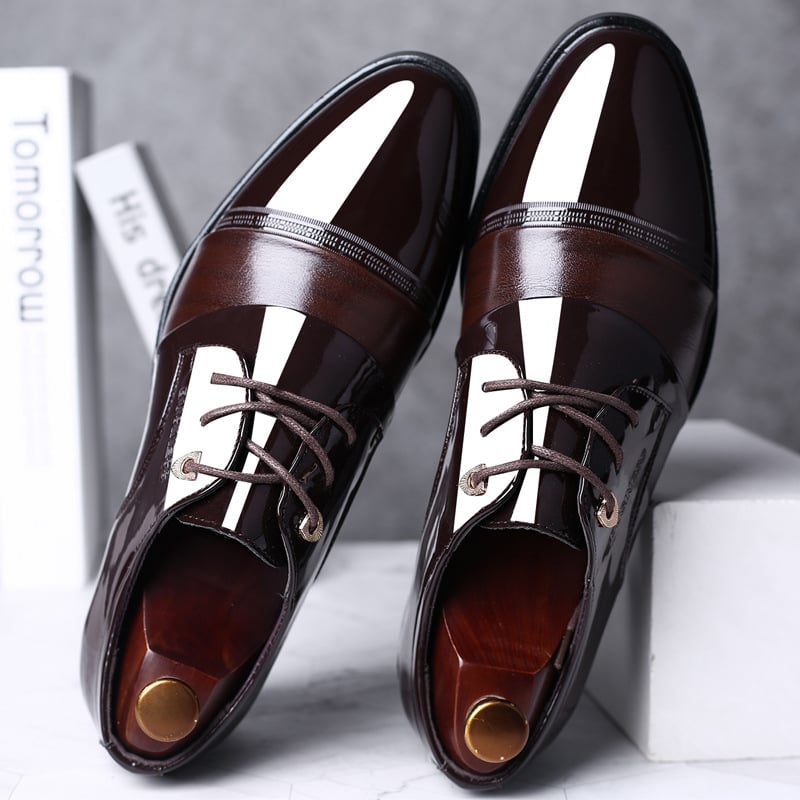 Zapatos ejecutivo casual Pointed Toe Patchpara trabajo Faux cuero Oxfords para hombre