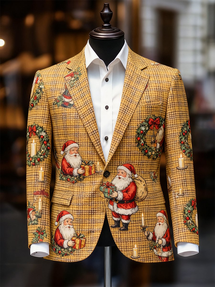 Ejecutivo casual a cuadros Christmas Suit Outerwear para hombre