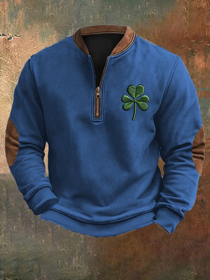 Sudadera St. Patrick's Day estampado con cierre para hombre