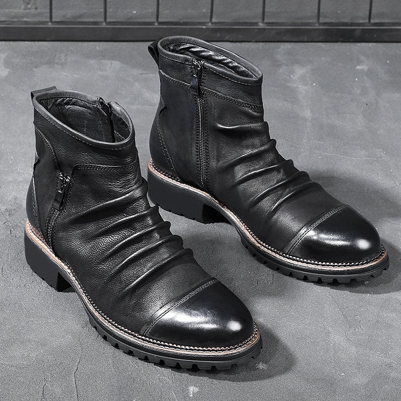Botas PU cuero retro casual cierre High-top Martins