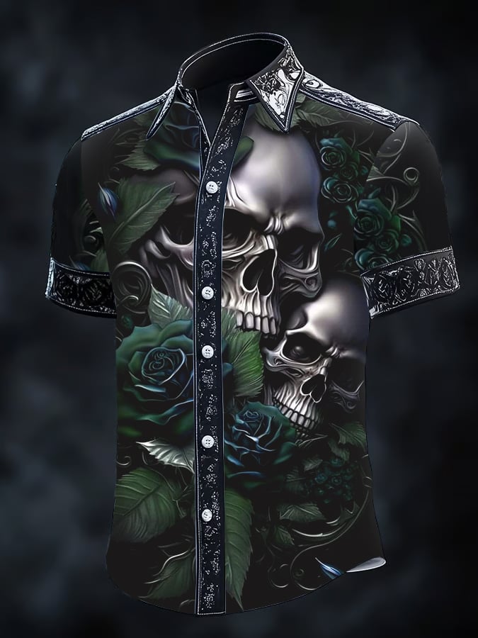 Camisa Gothic Dark de manga corta para hombre