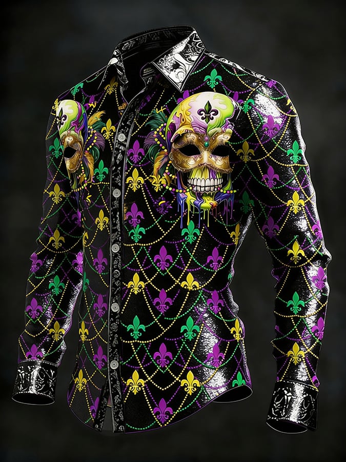 Camisa casual New Orleans Carnival para hombre