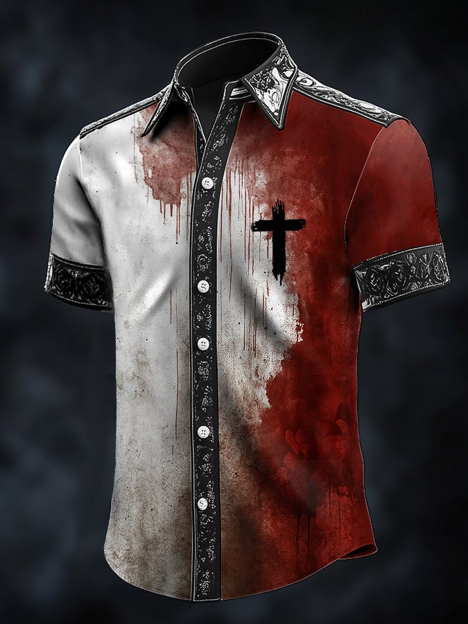 Camisa Simple Bloodstained satén para hombre