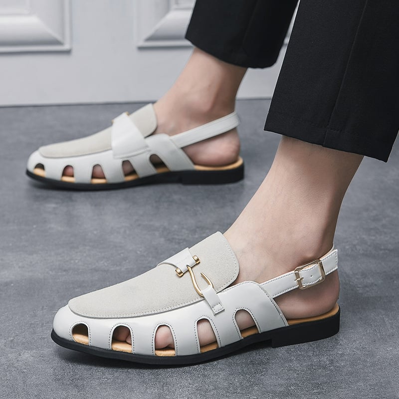 Sandalias retro transpirable Hollow Buckle Dress