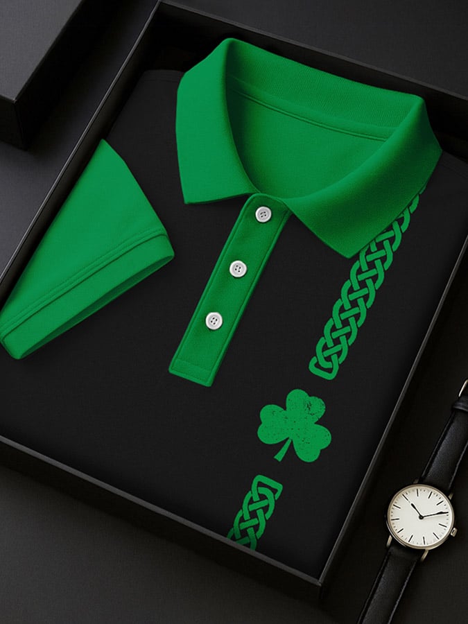Camisa polo St. Patrick's Day estampado para hombre
