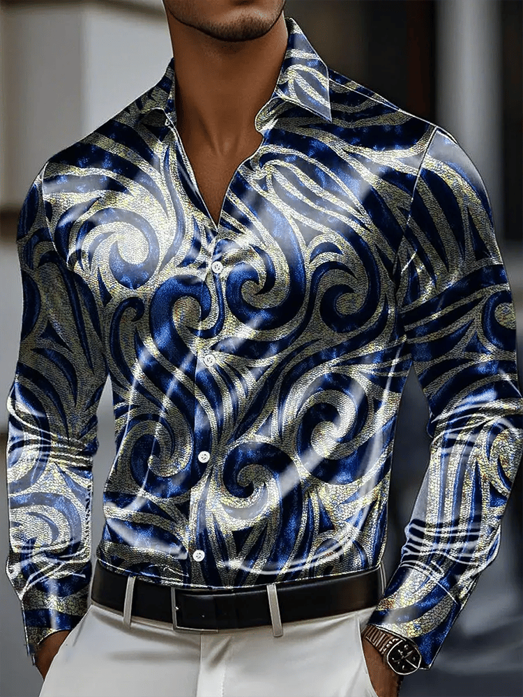 Camisa vintage de manga larga para hombre