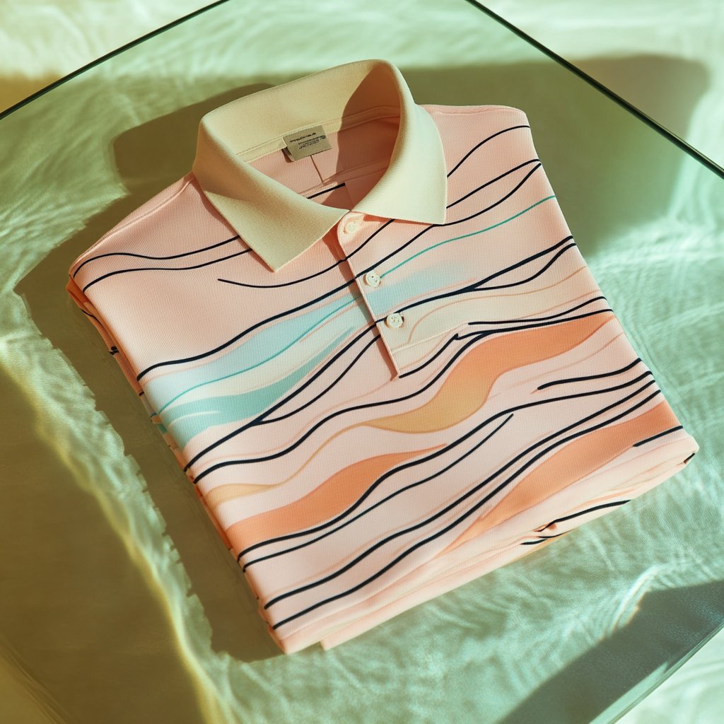 Camisa polo ejecutivo casual jacquard Button de manga corta para hombre