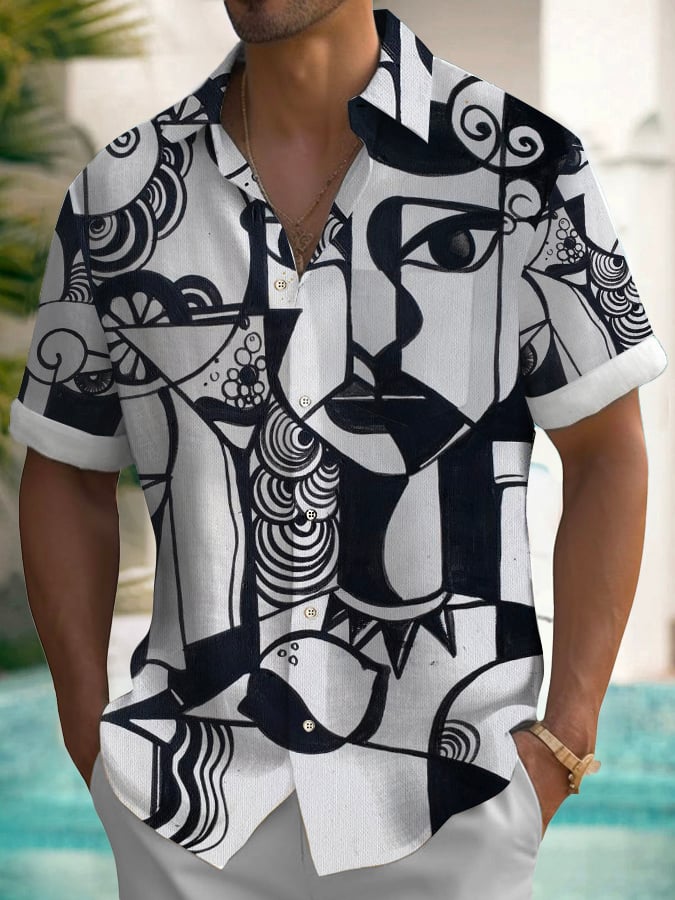 Camisa de moda Art Irregular estampadoing para hombre