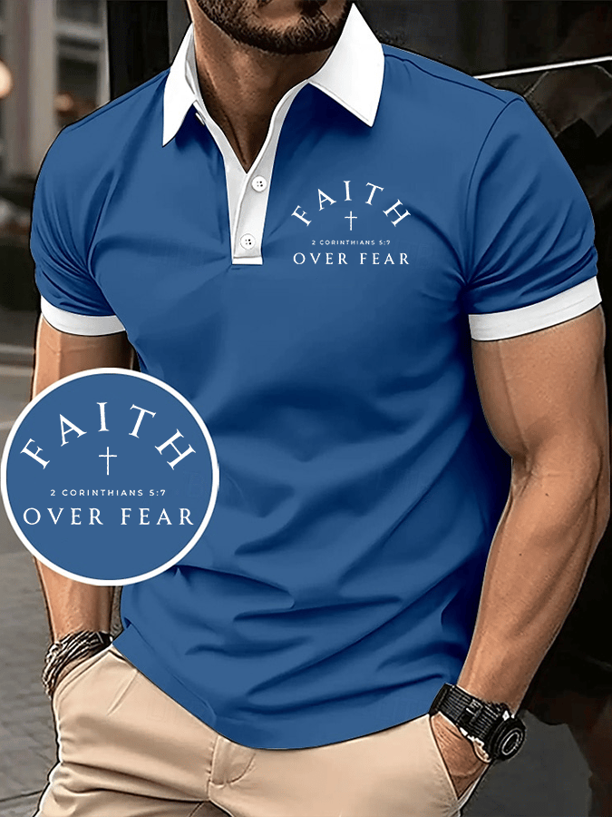 Camisa polo Faith estampado casual para hombre