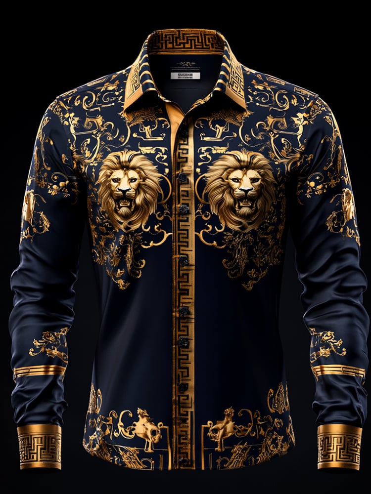 Camisa satén Luxe de manga larga con botones para hombre