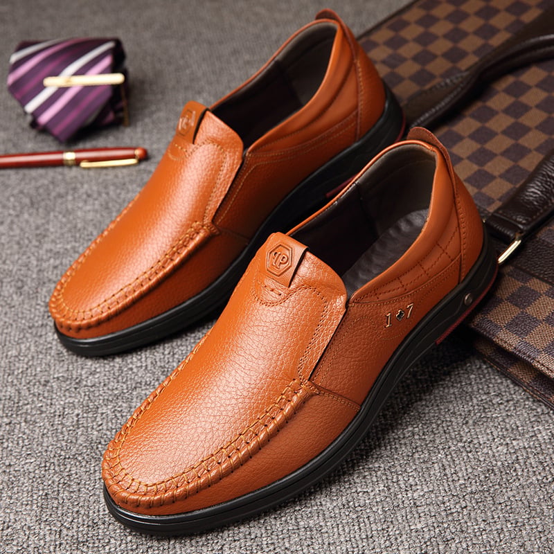 Mocasines Round Toe Versatile ejecutivo casual cuero zapatos para hombre