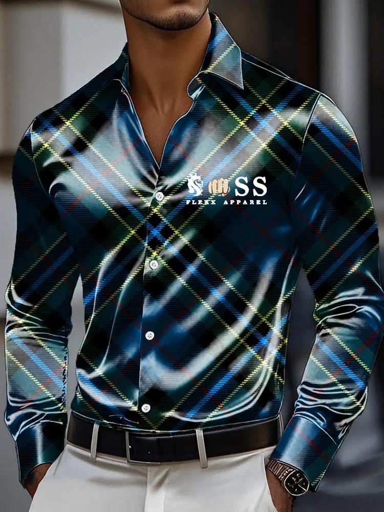 Camisa vintage de manga larga para hombre