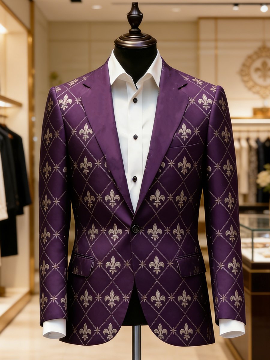 Chaqueta de lujo Carnival Lily Crown solapa Suit para hombre
