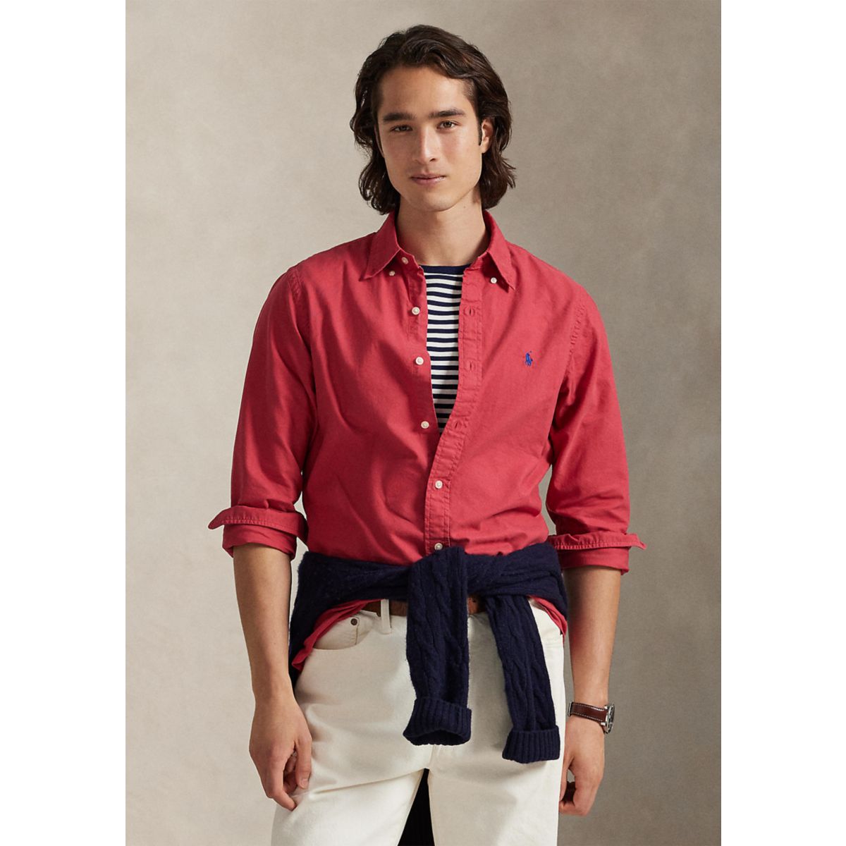 Classic Fit Garment-Dyed Oxford Shirt - 1
