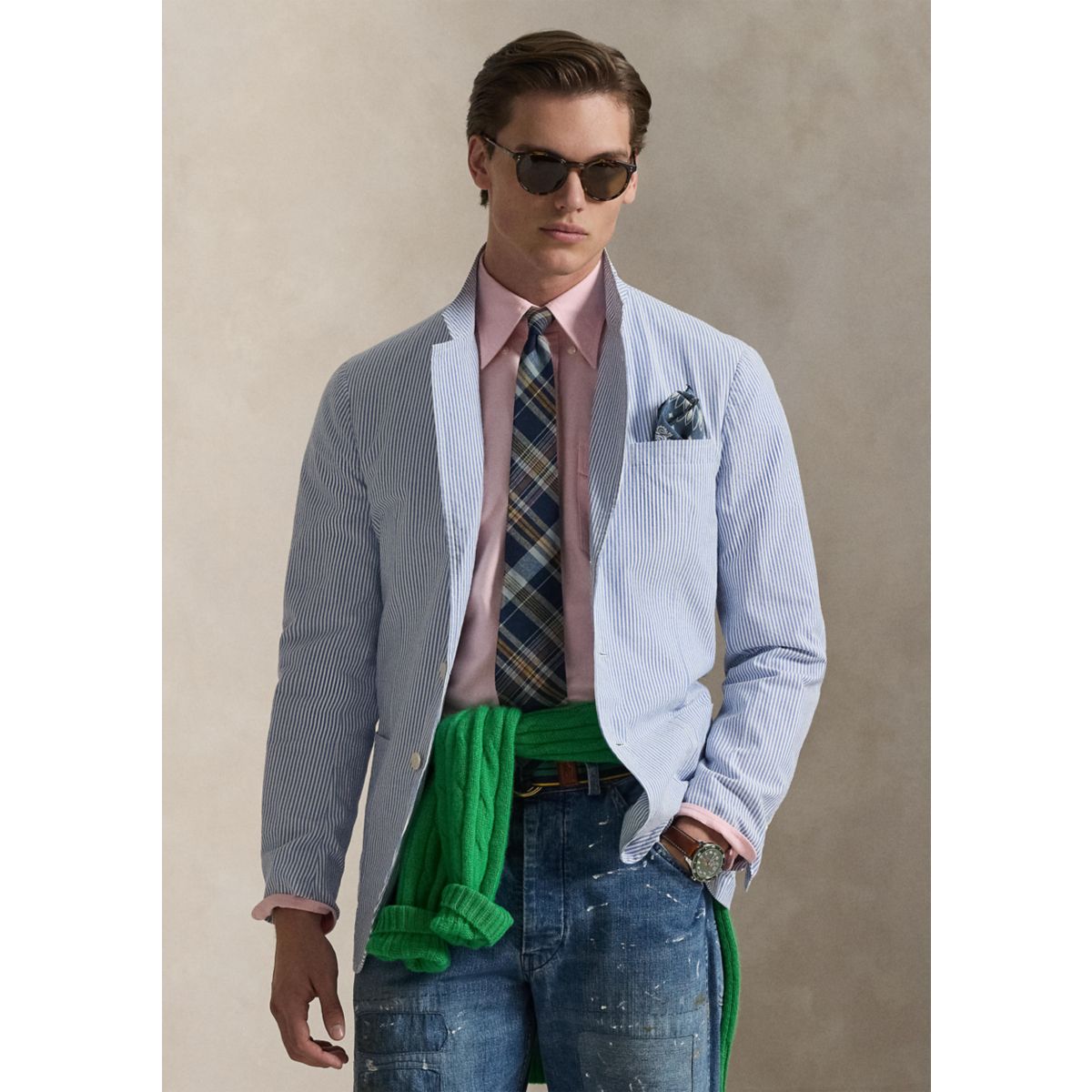 Men's Soft Modern Fit Seersucker Jacket - 1