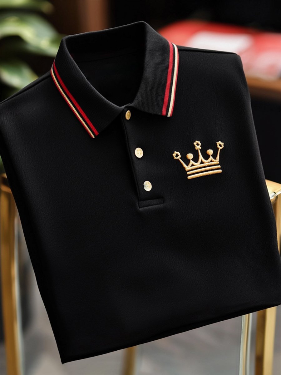 Camisa polo ejecutivo casual Button de manga corta para hombre