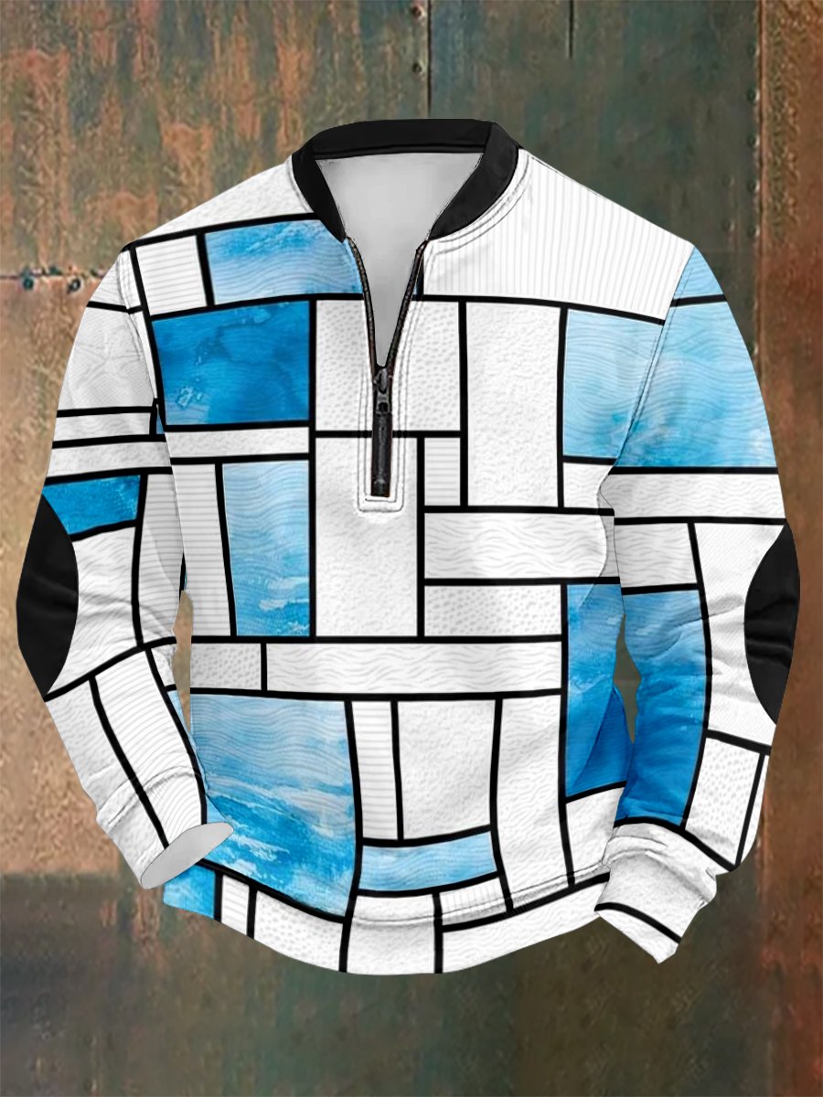 Sudadera vintage geométrico Style estampado para hombre
