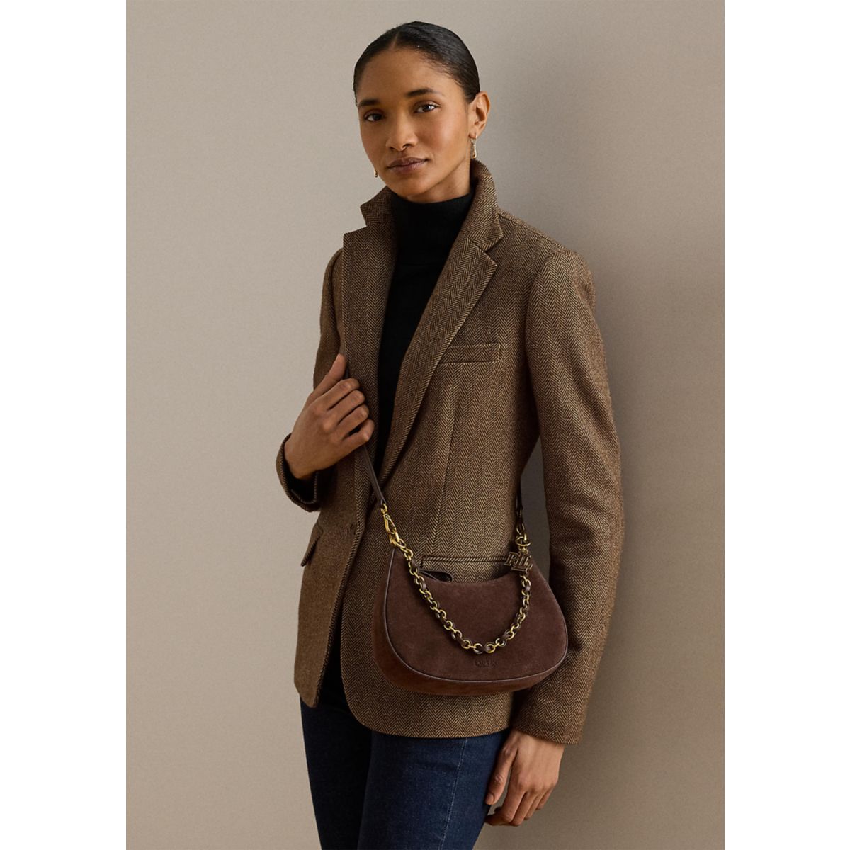 Suede Medium Marcy Zip Shoulder Bag - 1