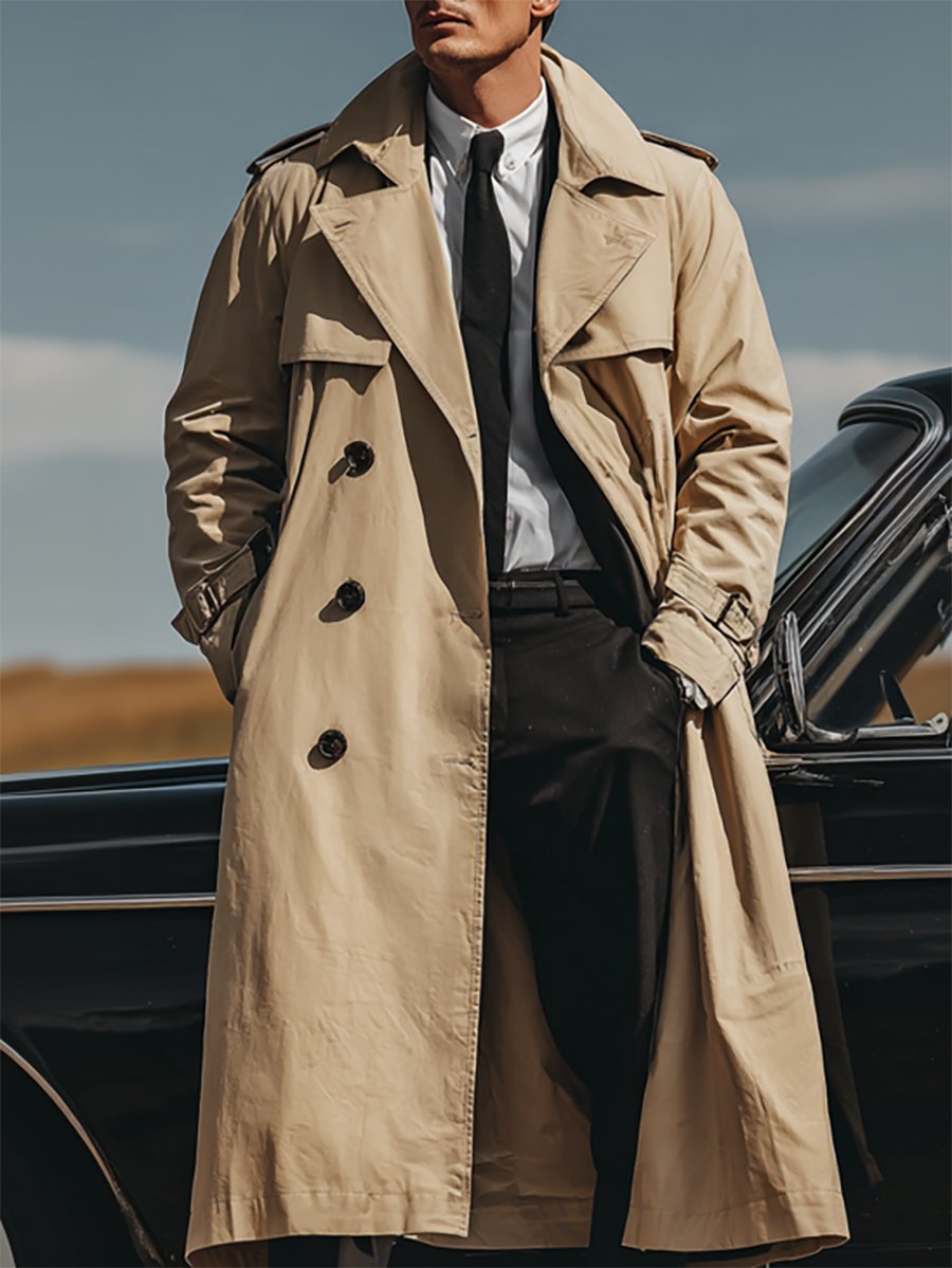 Abrigo ejecutivo casual de moda Long Trench para hombre