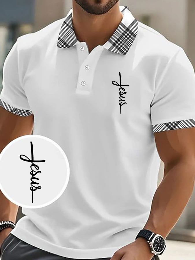 Casual Contrast Color Faith Polo para hombre
