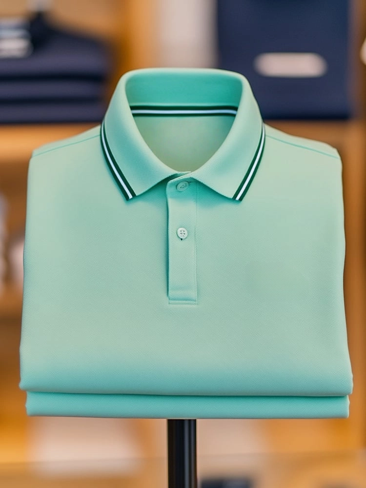 Camisa polo ejecutivo casual Button de manga corta para hombre