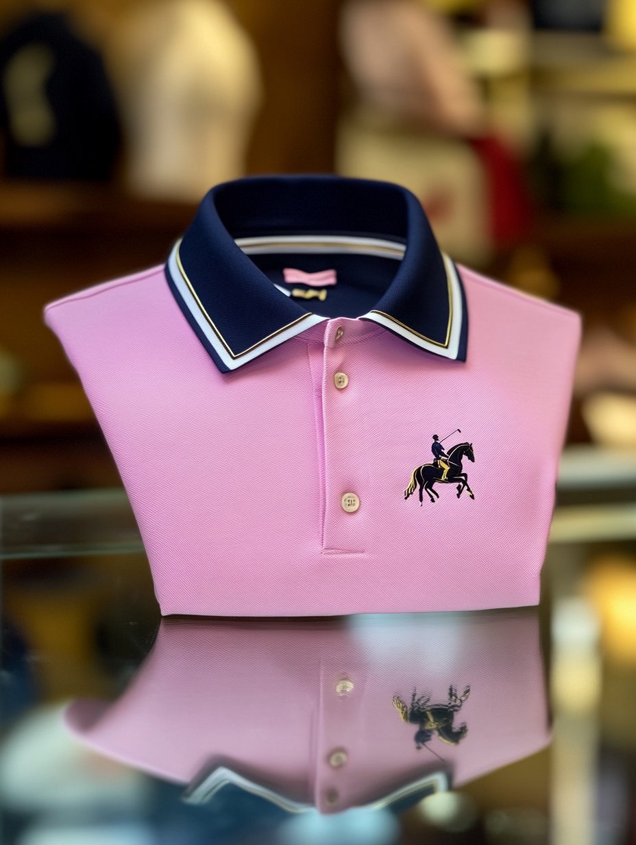 Camisa polo ejecutivo casual Horseback Rider con botones de manga corta para hombre