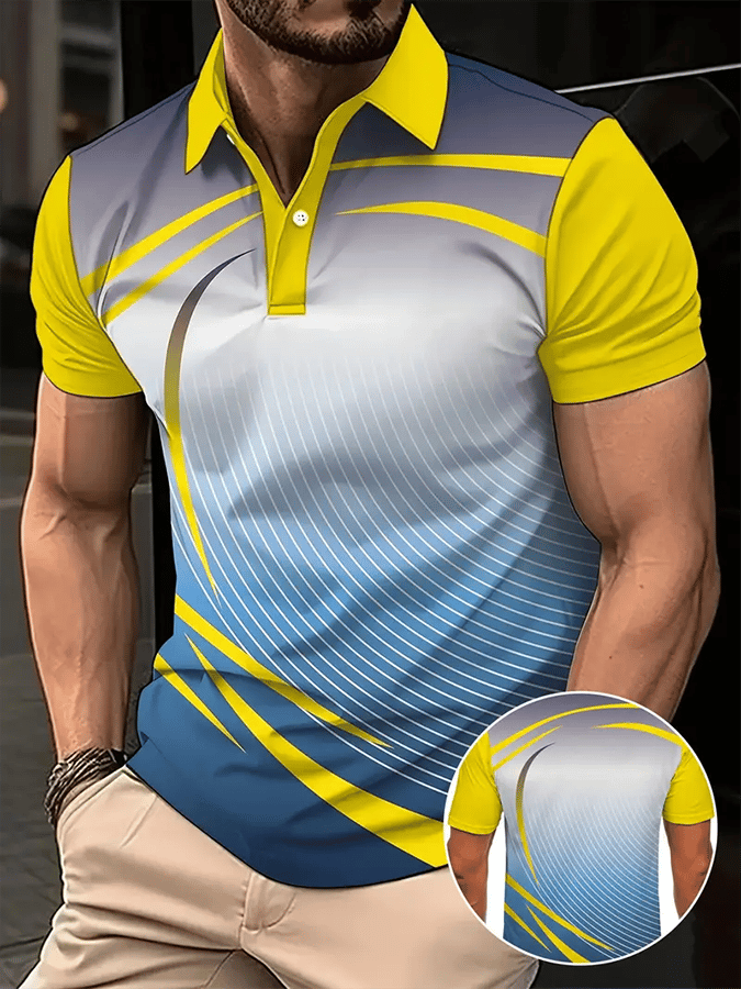 Camisa polo Golf casual estampado casual para hombre