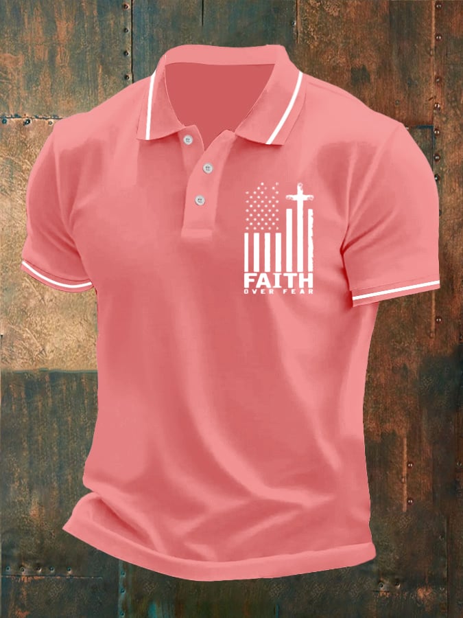 Camisa polo Faith estampado Button Design para hombre