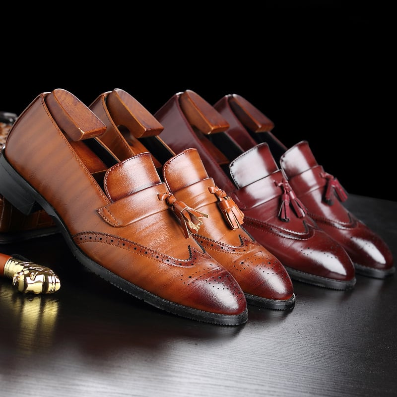 Zapatos de moda vintage Tassel cuero para hombre
