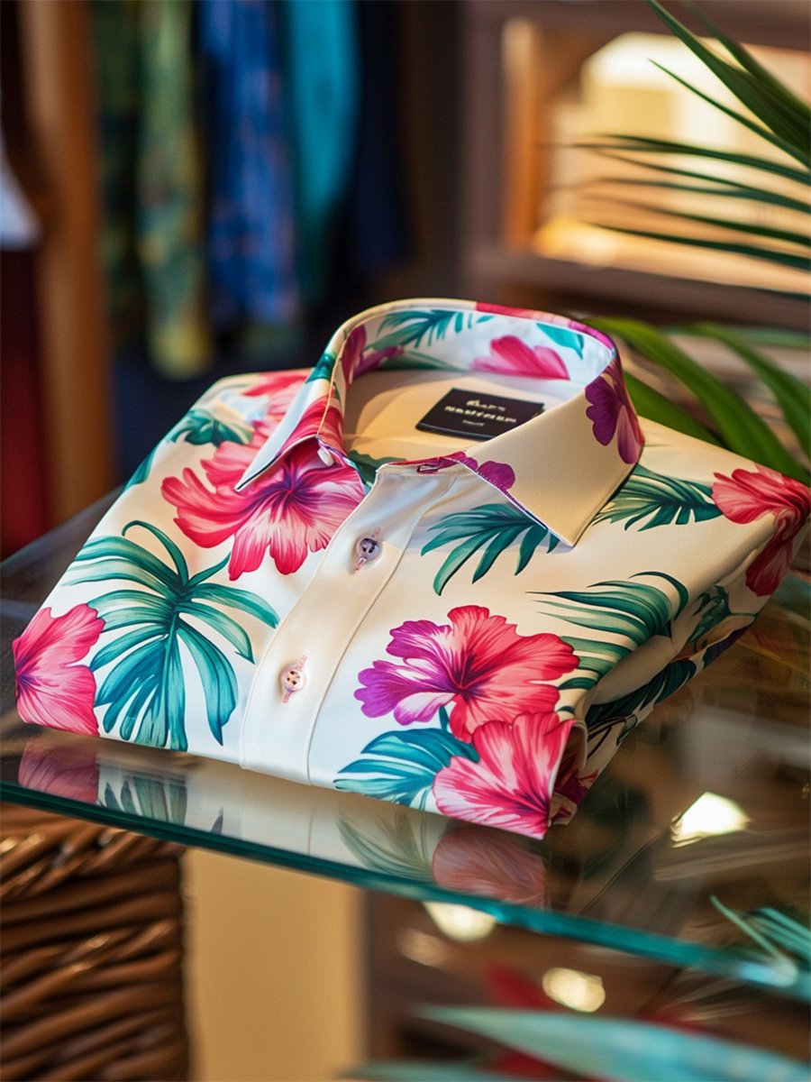 Camisa satén Luxe de manga larga con botones para hombre