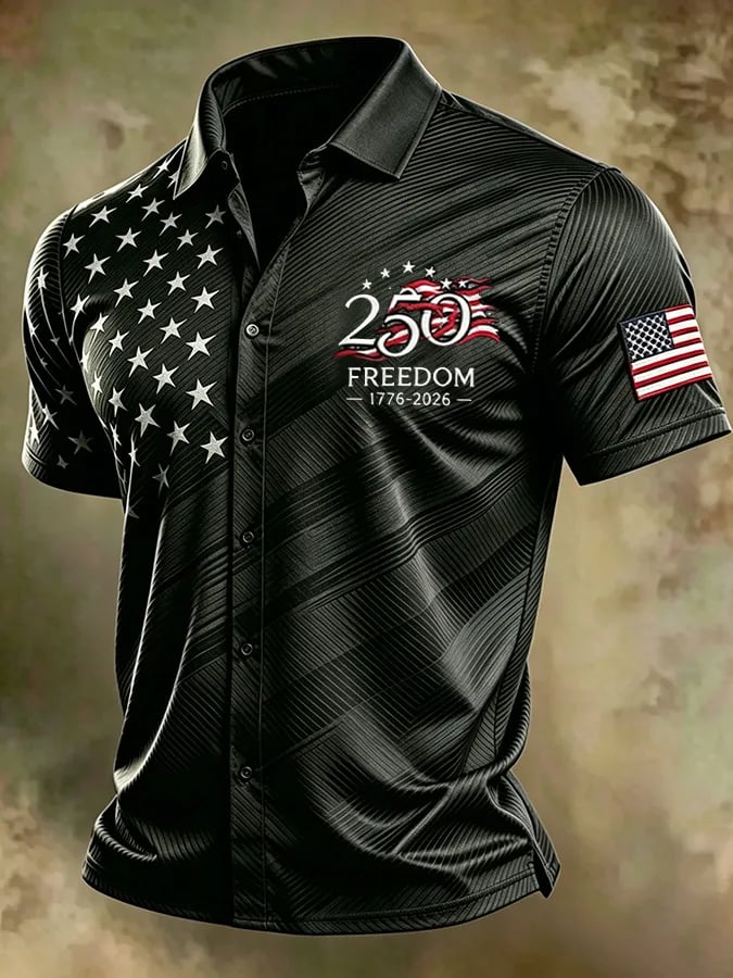 Camisa USA 1776-2026 estampado para hombre
