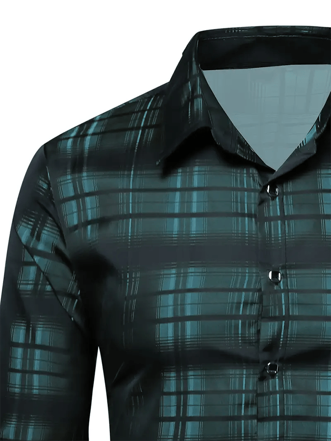 Camisa a cuadros ejecutivo casual para hombre