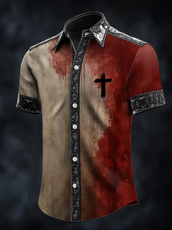 Camisa Simple Bloodstained satén para hombre
