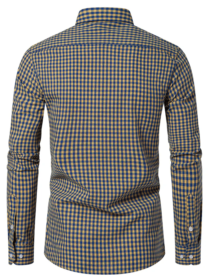 para hombre Plaid ejecutivo casual camisa