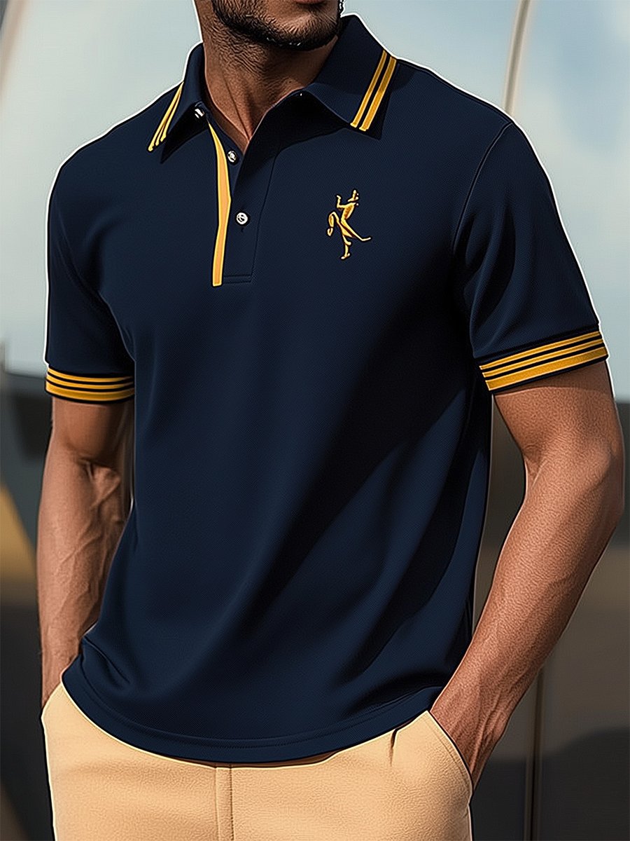 Camisa polo ejecutivo casual Button de manga corta para hombre