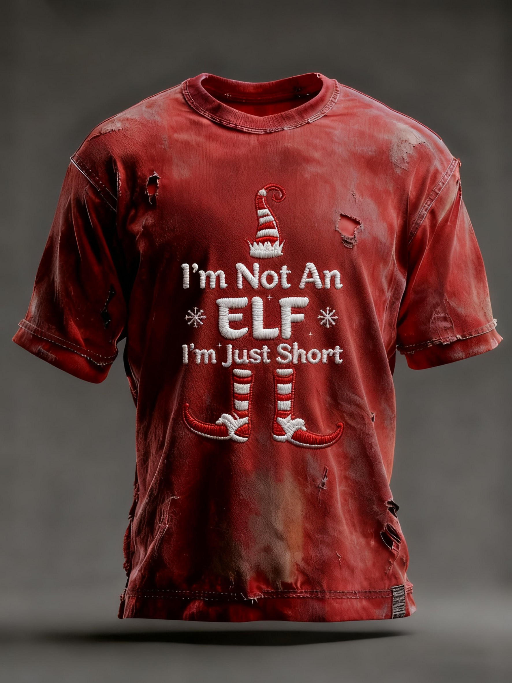 Christmas Fun Slogan estampado cuello redondo Top para hombre